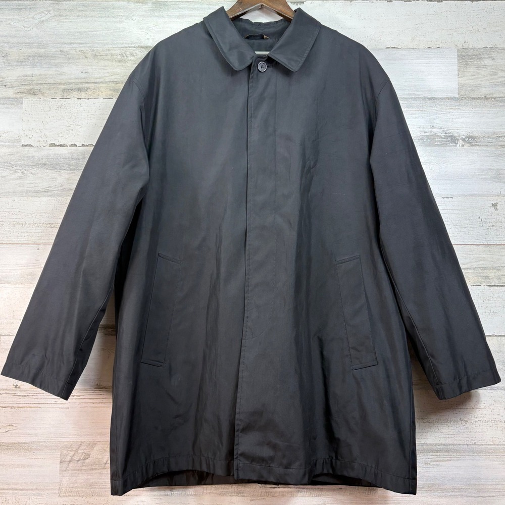 J. Ferrar Mens Black Car Coat Removable Quilted Liner Jacket Size 42 Regular